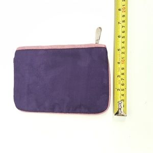 Hilary London Suede clutch makeup purse  PURPLE